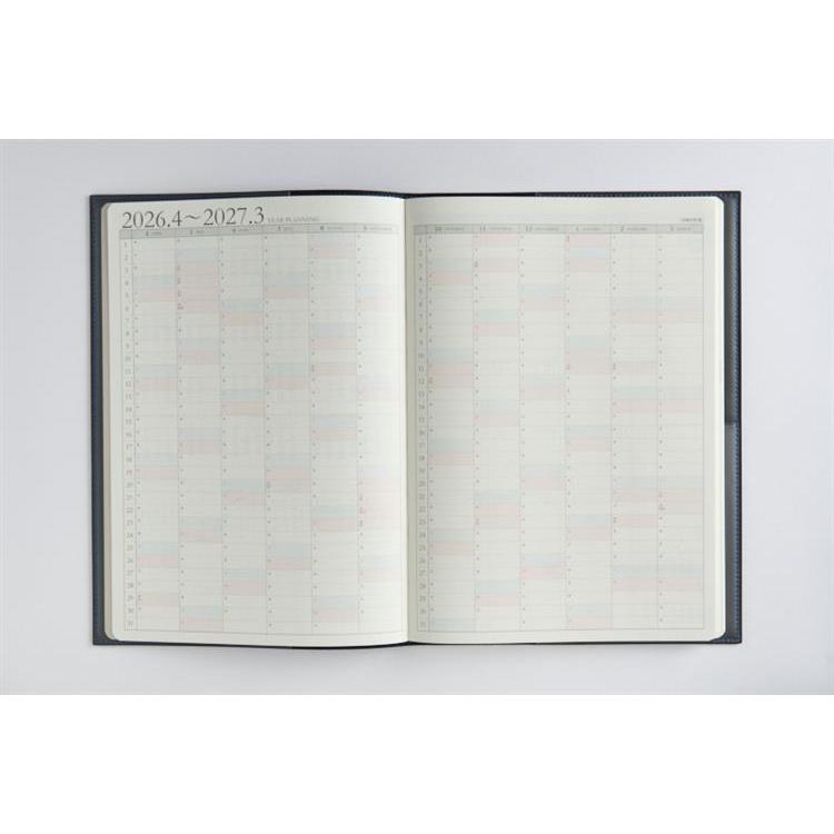 2026年3月始まり手帳 週間バーチカル B5 デスクダイアリーカジュアル(974)ブルーブラック