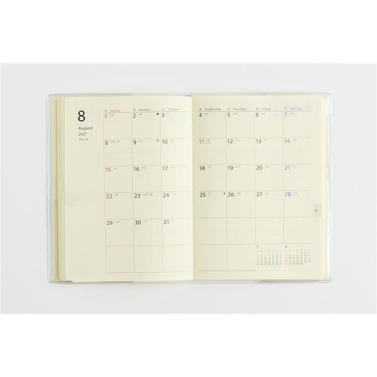 2027年1月始まり手帳 デイリー A6 ポジティブ 未来日記 白