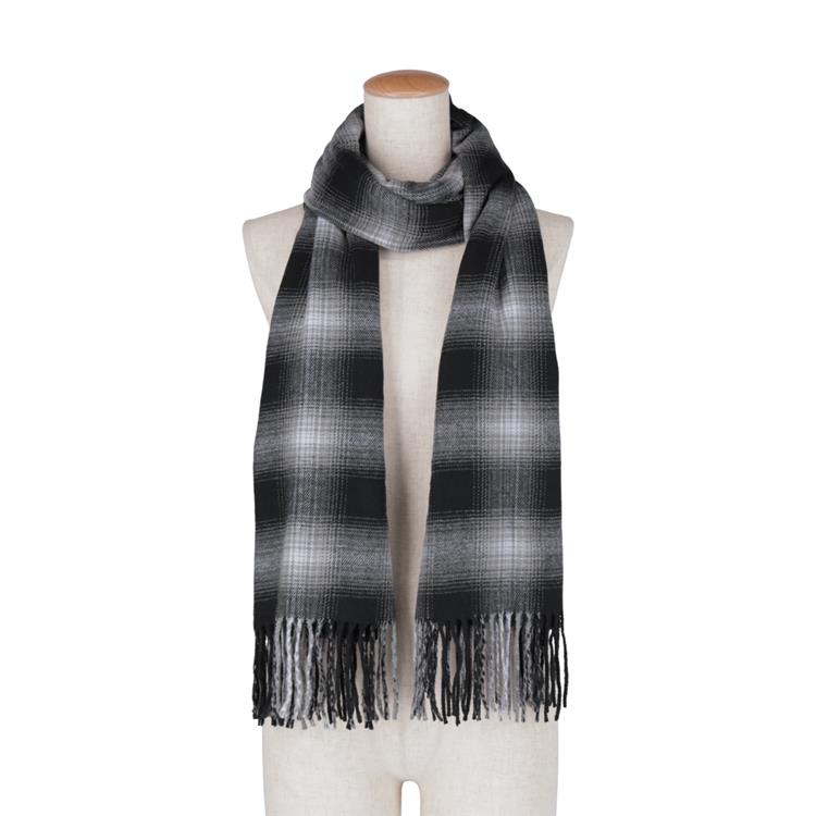 カシミヤタッチストール オンブレチェック ブラック【ロフト限定】 オンブレチェック/ブラック