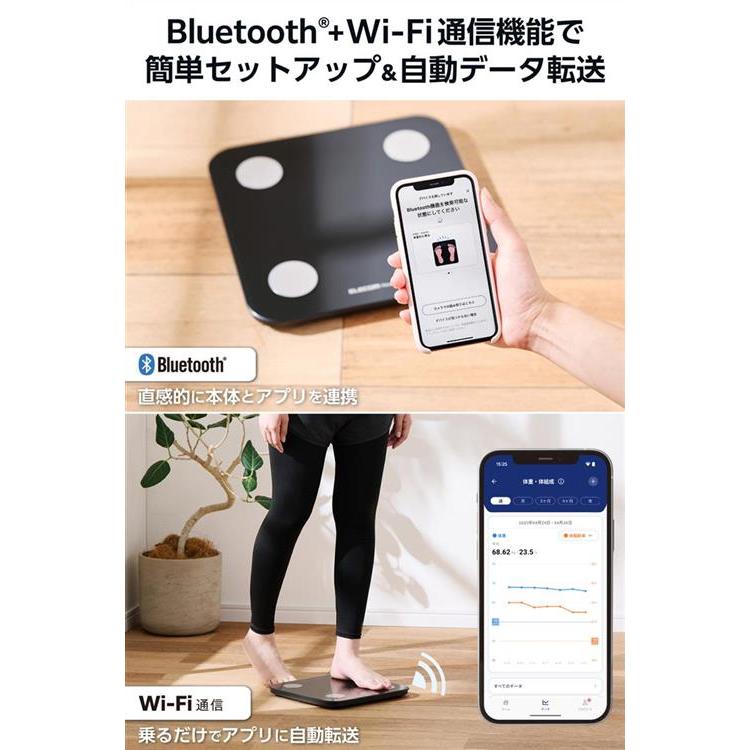 Bluetooth(R)+wi-fi通信機能搭載体組成計 HCS-BTWFS01BK ブラック ブラック