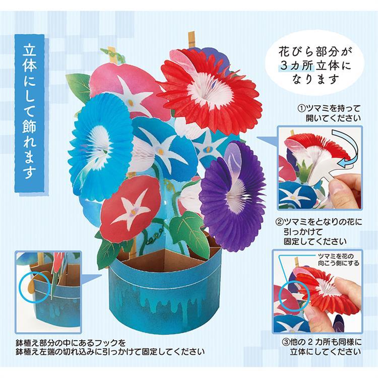 サマーカード 立体 ハニカムペーパーカード 朝顔(朝顔