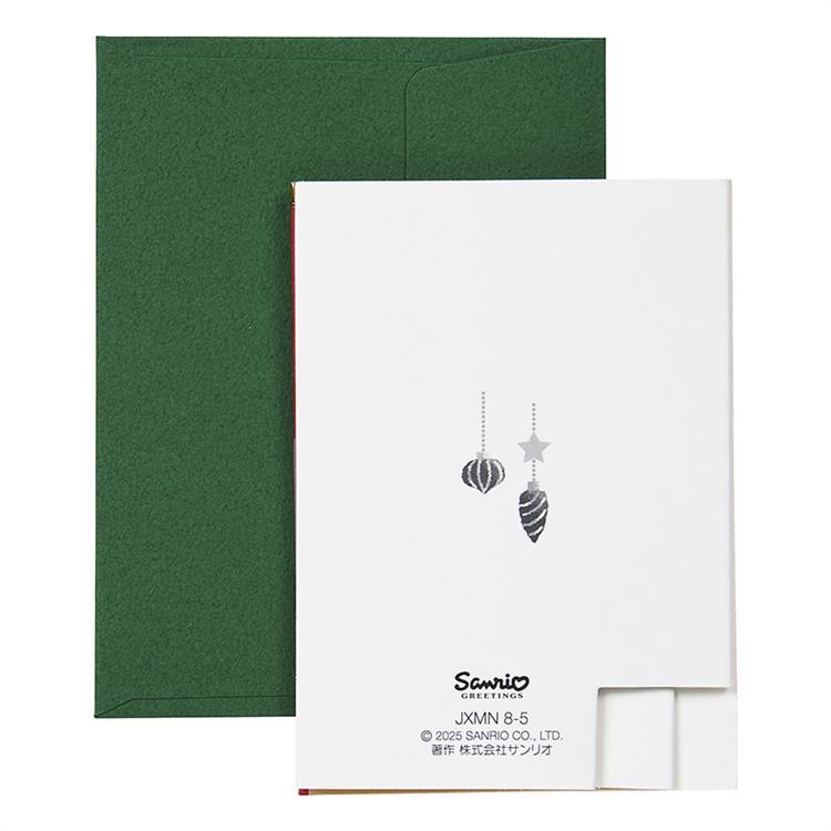 クリスマスミニカード ポップアップ サンタ帽子をかぶるネコ