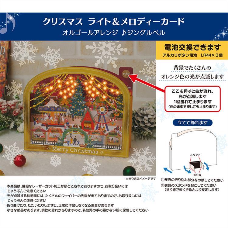 クリスマスメロディカード 金の枠にクリスマスマーケット