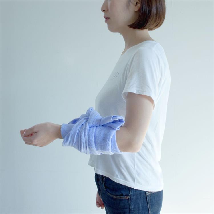 防災フェイスタオル＆ポーチ付き 32×123cm ホワイト