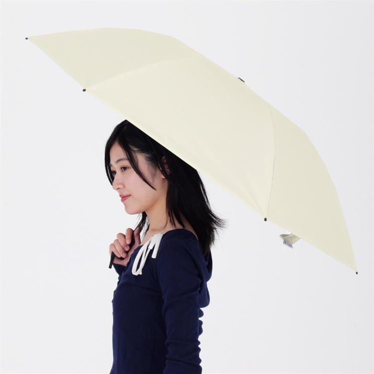 折りたたみ傘 晴雨兼用 遮光 耐風 自動開閉 58cm ベージュ ベージュ