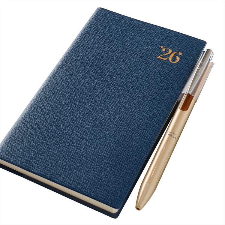 2026年4月始まり手帳 週間バーチカル B7 NOLTY 能率手帳 ワイド3 ネイビーブルー