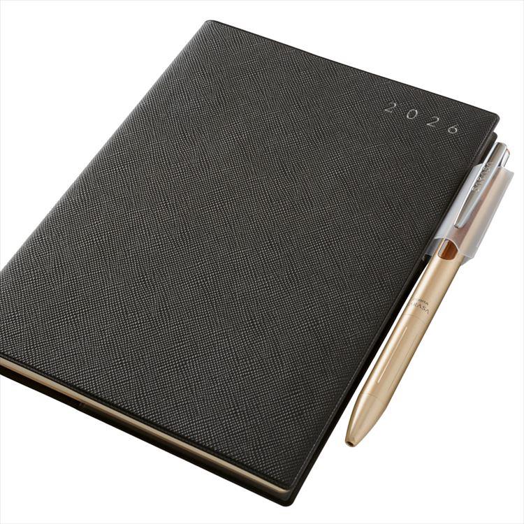 2026年4月始まり手帳 週間レフト B6 NOLTY エクリ 日曜始まり ダークグレー ダークグレー