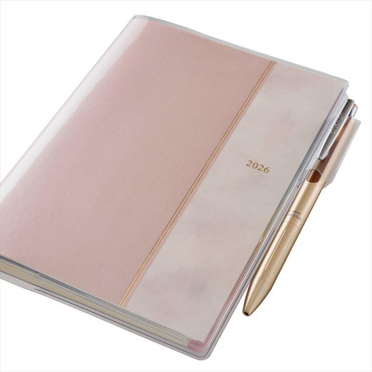 2026年4月始まり手帳 月間 B6 ペイジェム 週間方眼メモ ピンク ピンク