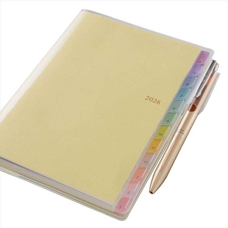 2026年4月始まり手帳 月間 B6 ペイジェム メモ イエロー イエロー
