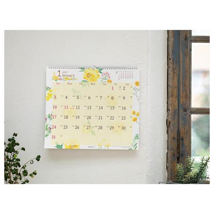 2027年1月始まりカレンダー L 壁掛け カントリータイム 花柄 カントリータイム 花柄