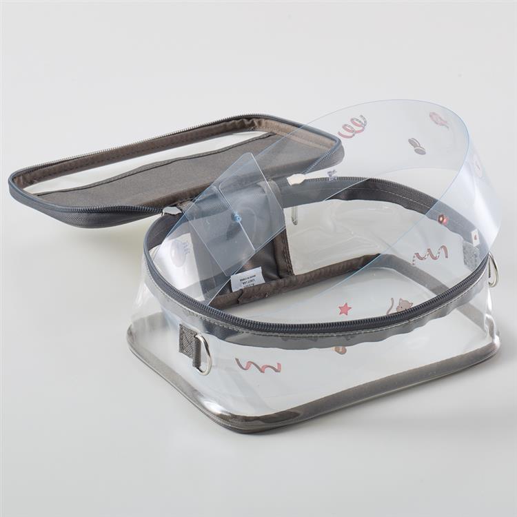 ミファ デコレーションボックスポーチ ワイド ブラック ブラック