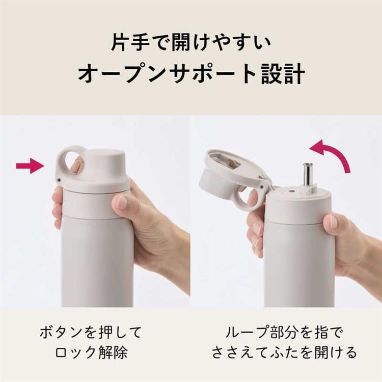 真空耐熱ストローボトル 750ml MTS-W075WO オフホワイト 水筒 オフホワイト