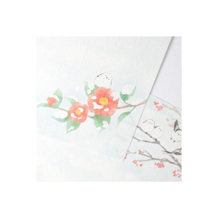 冬柄 便箋 冬の風景 雪と遊ぶA 雪と遊ぶA