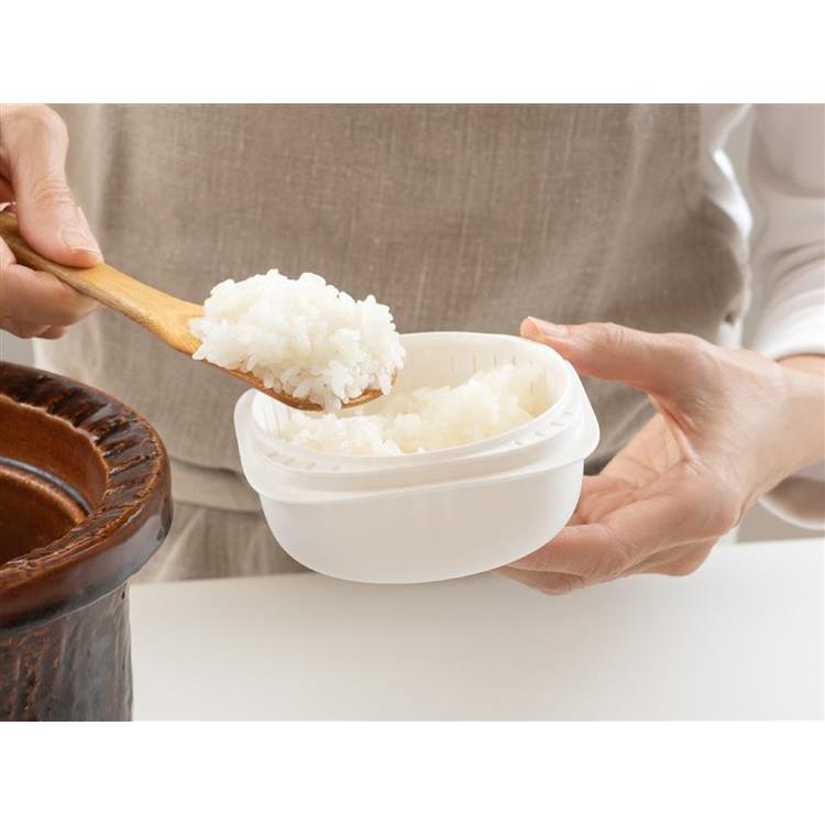 蒸気であたためる冷凍ごはん容器 2個セット クリア クリア