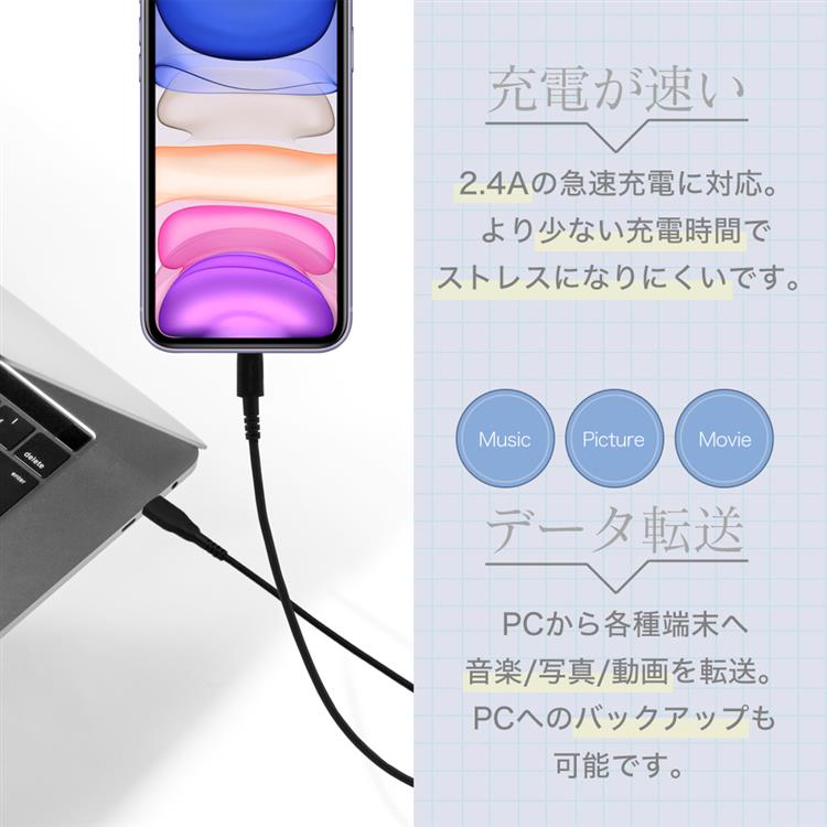 Anker Lightningケーブル3m - 4