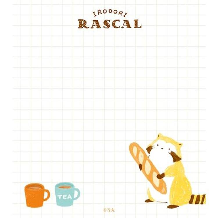 メモパッド いろどりラスカル ピクニック ピクニック