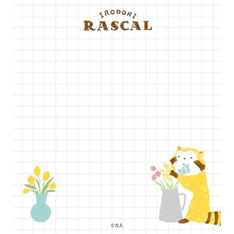 メモパッド いろどりラスカル フラワー フラワー