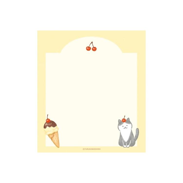 夏柄 メモパッド ねことアイスクリーム(ねことアイスクリーム