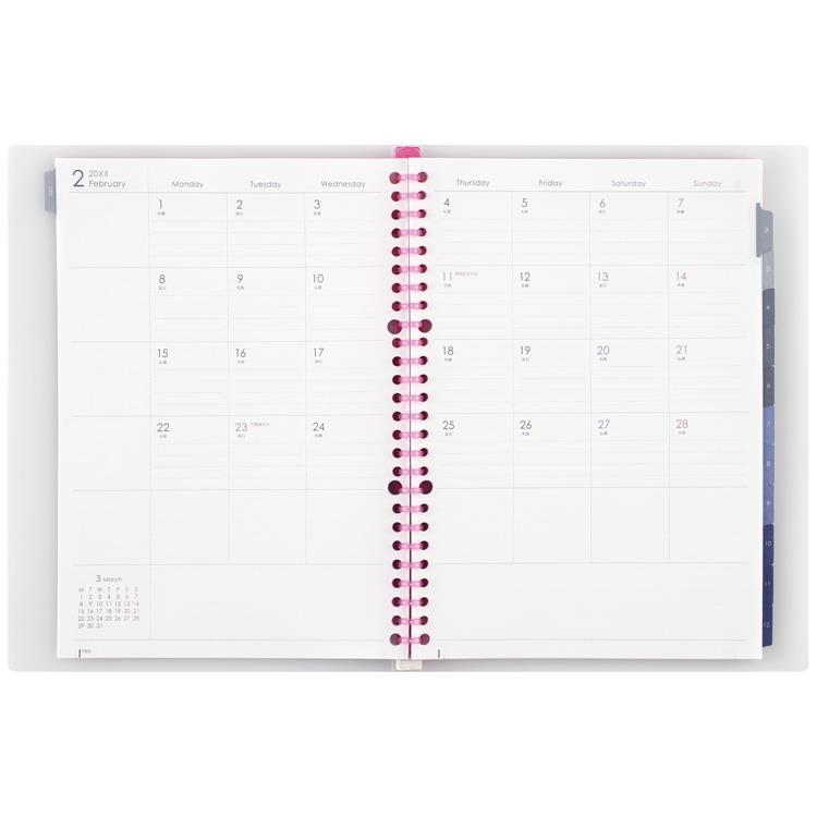 2026年1月始まり 月間 B5 ノートデダイアリー ピンク ピンク