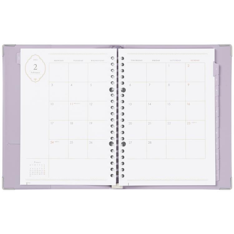 2026年1月始まり 月間 A5 ユアンス+ダイアリー ライトパープル ライトパープル