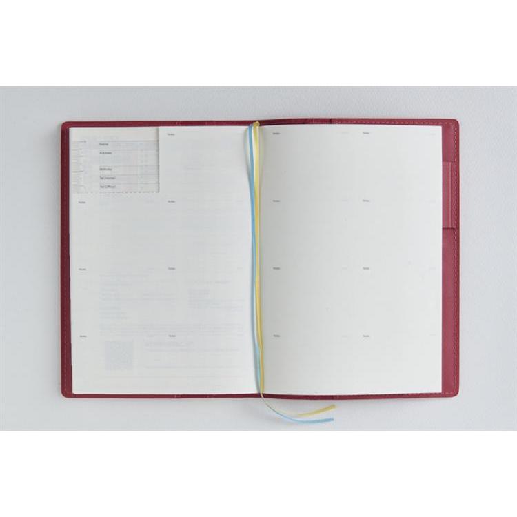 2026年4月始まり手帳 週間ブロック B6 シャルム3(633)ネオレッド