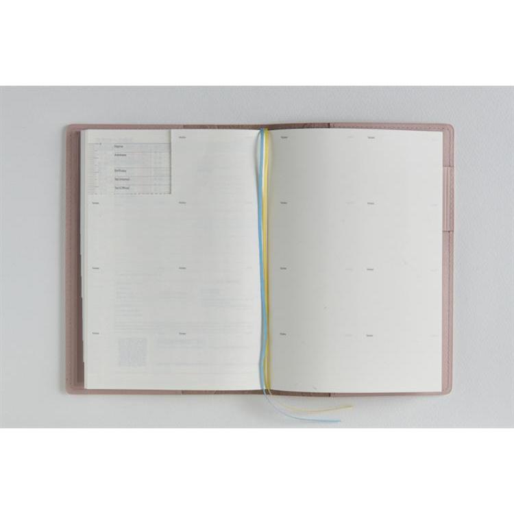 2026年4月始まり手帳 週間バーチカル B6 シャルム9(639)ライトローズウッド