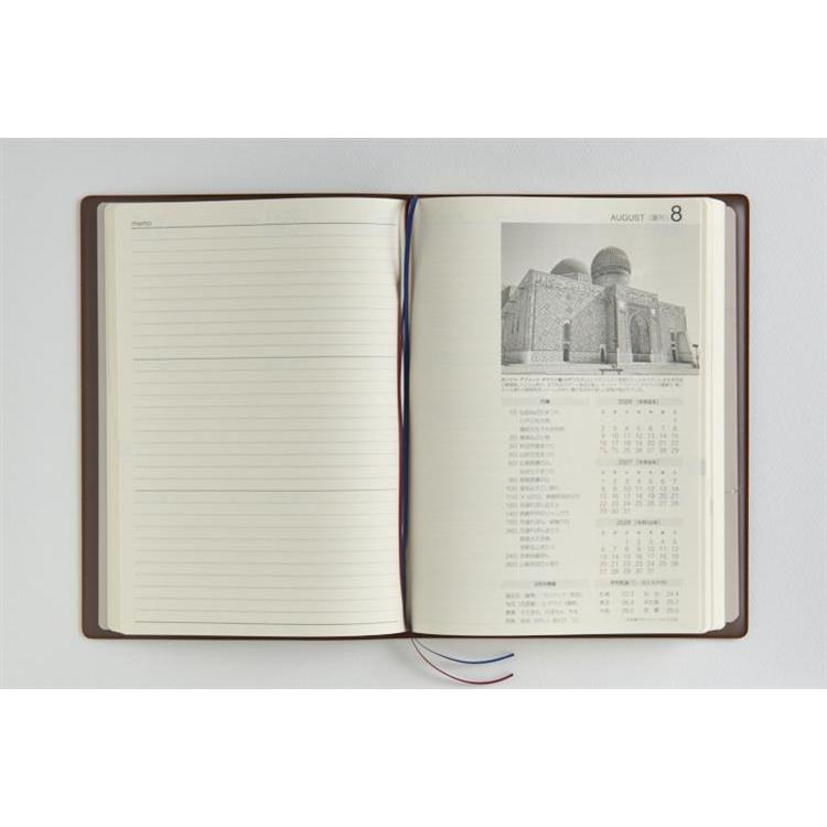 2026年4月始まり手帳 週間ブロック A5 3年卓上日誌(951)茶