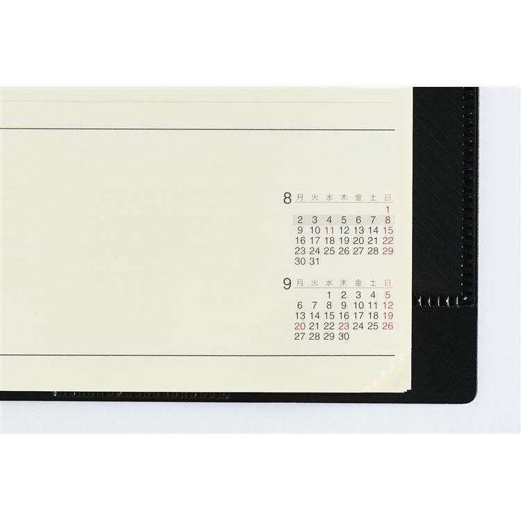 2027年1月始まり手帳 週間ブロック A5 リングスリム 黒