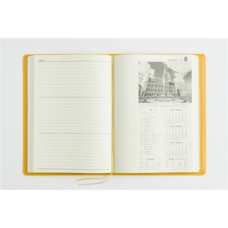 2027年1月始まり手帳 週間ブロック A5 3年卓上日誌 オレンジ