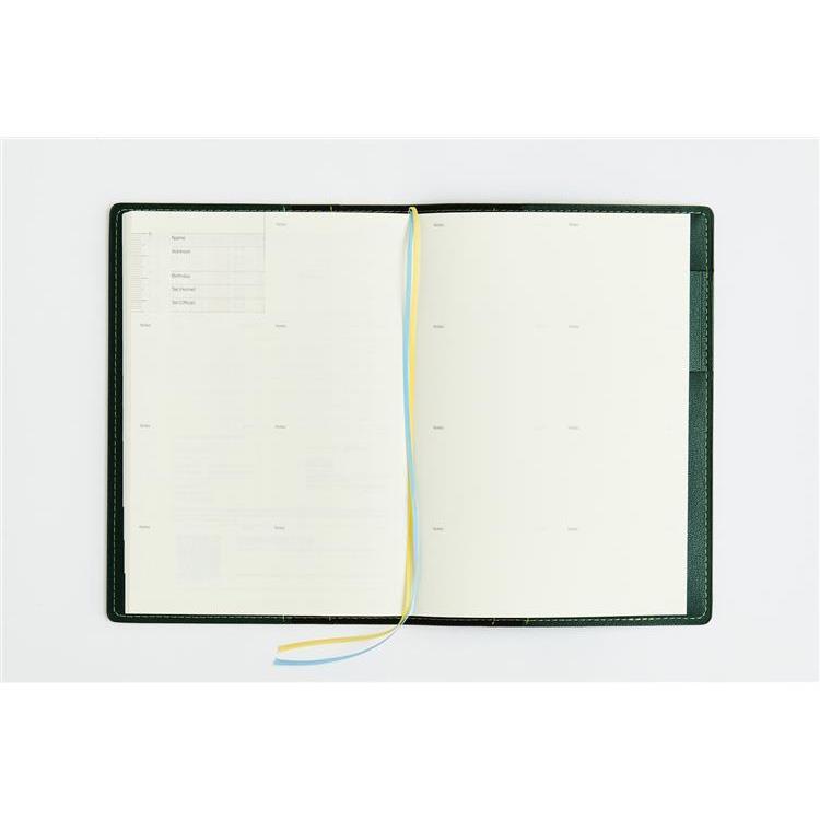2027年1月始まり手帳 週間ブロック B6 シャルム9 ロイヤルグリーン