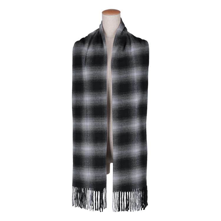 カシミヤタッチストール オンブレチェック ブラック【ロフト限定】 オンブレチェック/ブラック