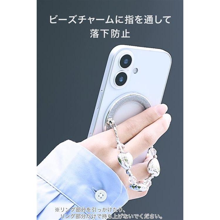 MAGKEEP マグネットスマホリング 背面クリア シルバー(シルバー