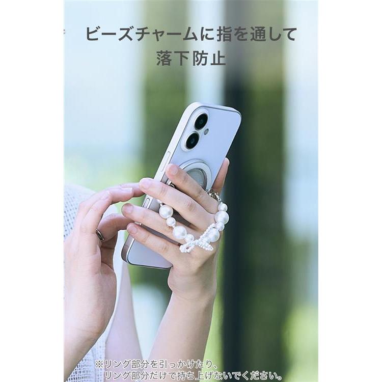 MAGKEEP マグネットスマホリング 背面クリア ホワイト ホワイト