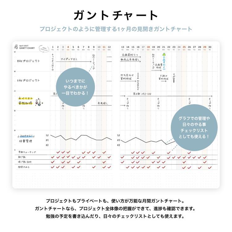 2027年1月始まり 私らしさ手帳 A5 アッシュブルー アッシュブルー