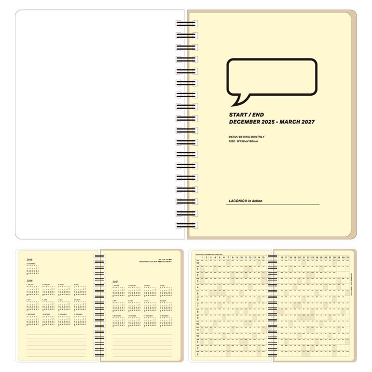 2025年12月始まり手帳 月間 B6 イン・アクション ネイビー ネイビー