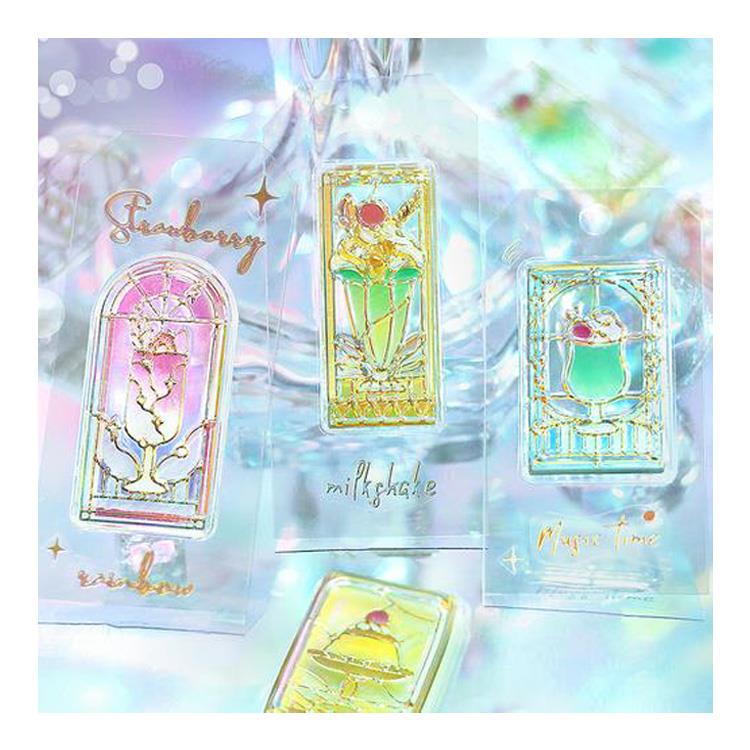 きゅるるんシール 箔押し 喫茶アラモード ステンドグラス ステンドグラス