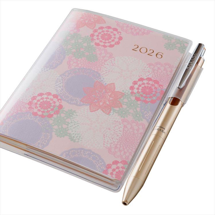 2026年4月始まり手帳 月間 B7 ペイジェム リュミエール 日曜始まり ピンク ピンク