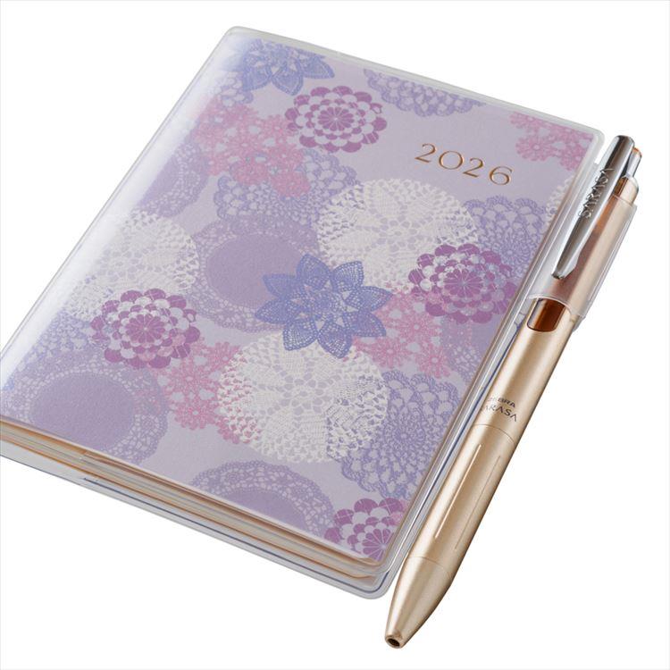 2026年4月始まり手帳 月間 B7 ペイジェム リュミエール 日曜始まり ライラック ライラック