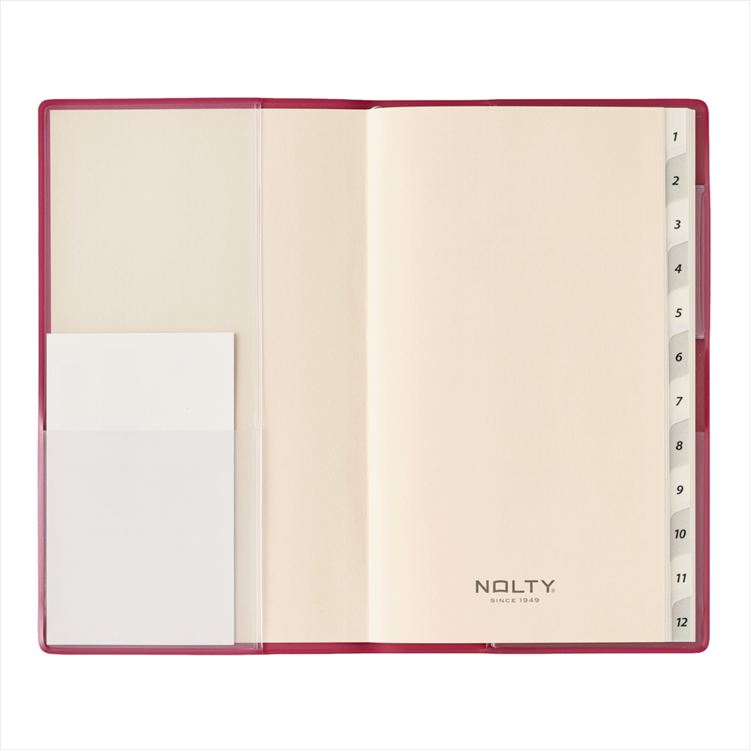 2027年1月始まり手帳 月間 B7 NOLTY 日曜 スリム ェリーレッド チェリーレッド