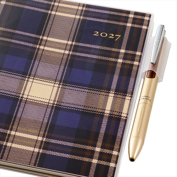 2027年1月始まり手帳 月間 B6 NOLTY 日曜 タータンブルー(タータン