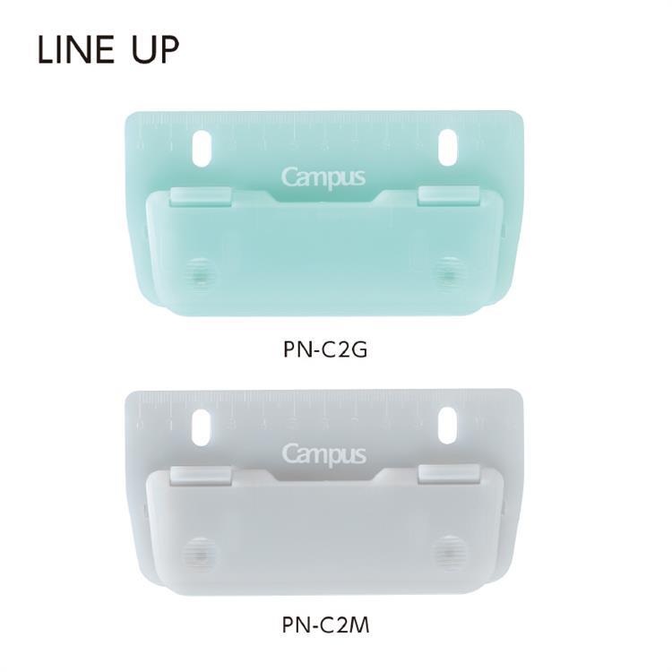 2穴バインダーと一緒に持ち運べるパンチ グレー グレー