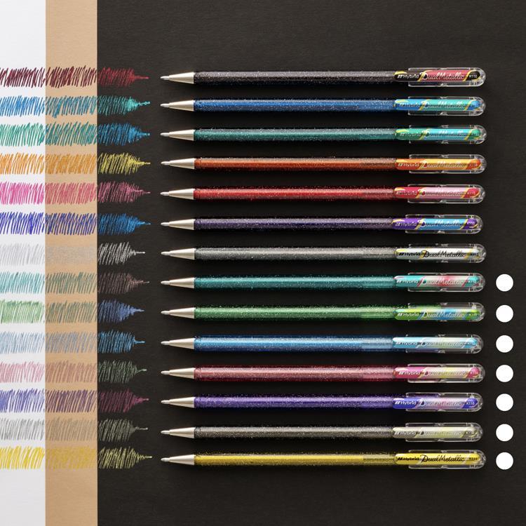 デュアルメタリック ボールペン 1.0mm ゲルインク ファンタジー7色セット ファンタジー