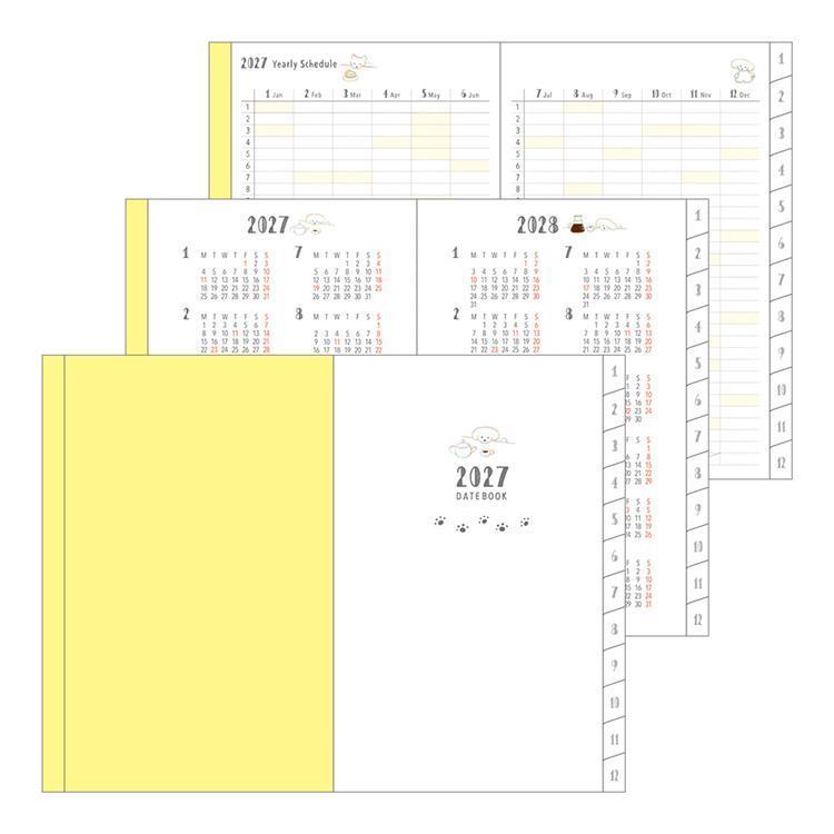 2027年1月始まり手帳 月間 B7 ミニ イヌ イヌ