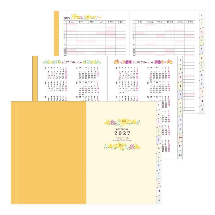 2027年1月始まり手帳 週間 A6 カントリータイム花柄 カントリータイム花柄