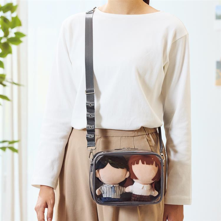 ミファ デコレーションボックスポーチ ワイド ブラック ブラック