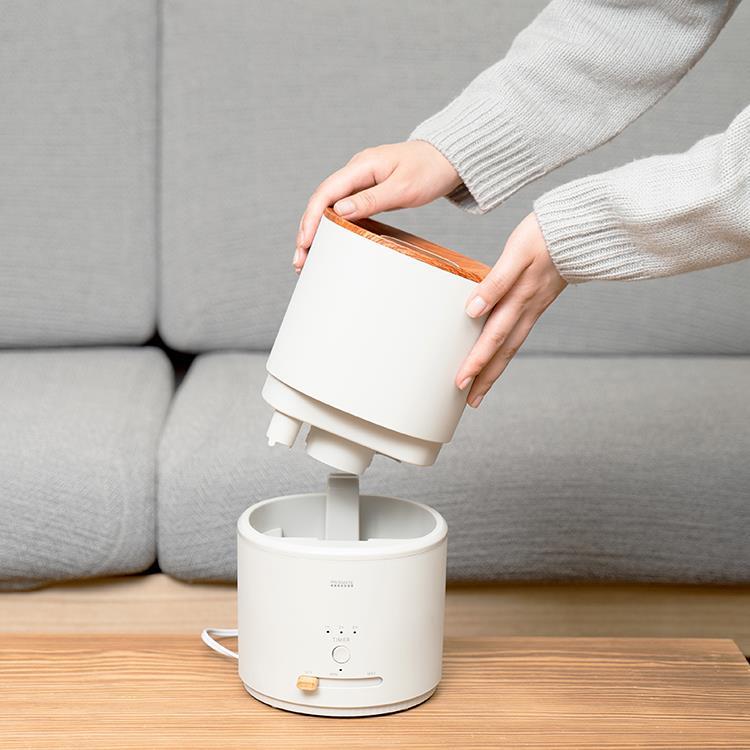 超音波式 ダブル抗菌 上部給水超音波式加湿器 アロマウォーター対応 ブラック 1.5L