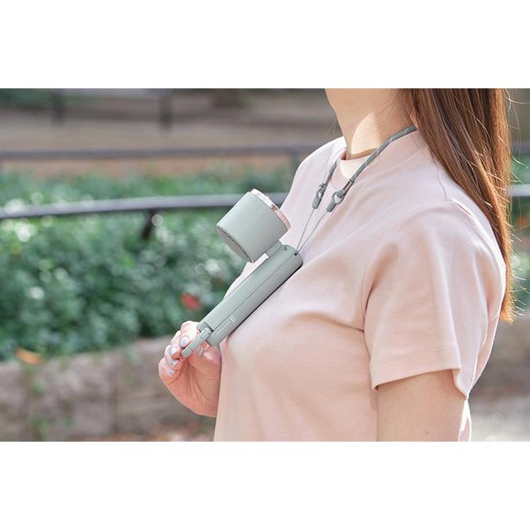 ペルチェ冷却機能ハンディファンカラビナ付 スモーキーブルー