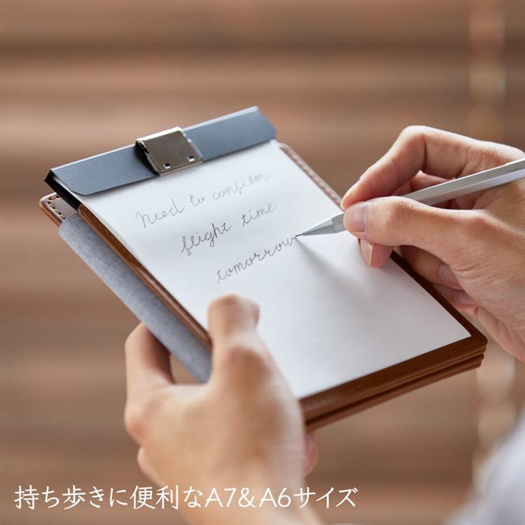 スライドメモパッド レザフェスU A7 グレー グレー
