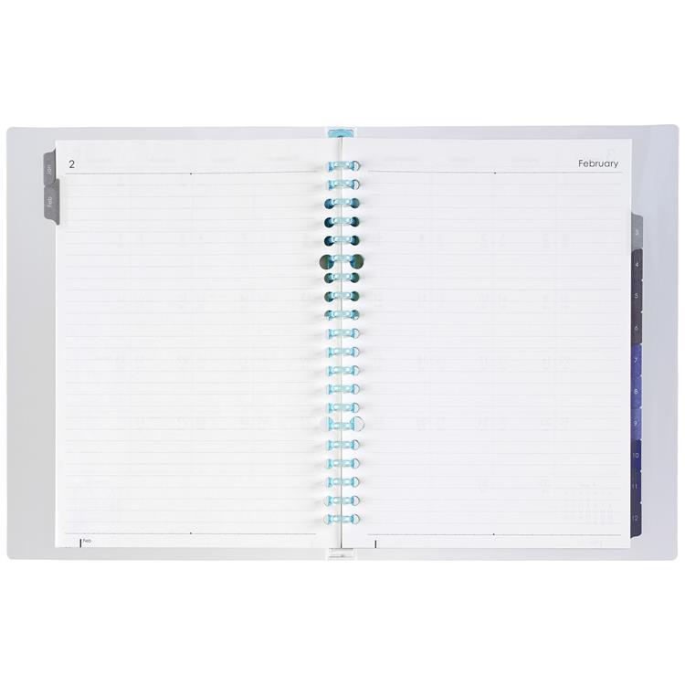 2026年1月始まり 月間 A5 ノートデダイアリー ブルー ブルー