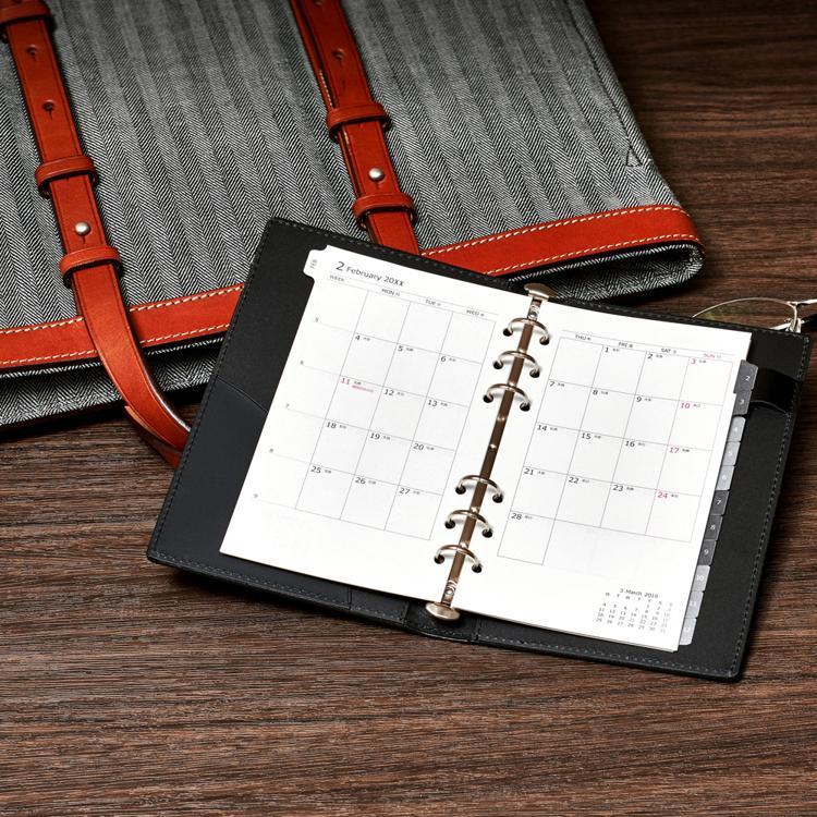 2026年1月始まりシステム手帳用リフィル バイブル 月間 データプラン カレンダースタイル